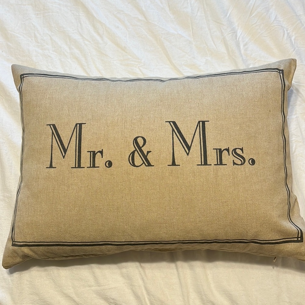 Mr & Mrs Decorative Throw Pillow